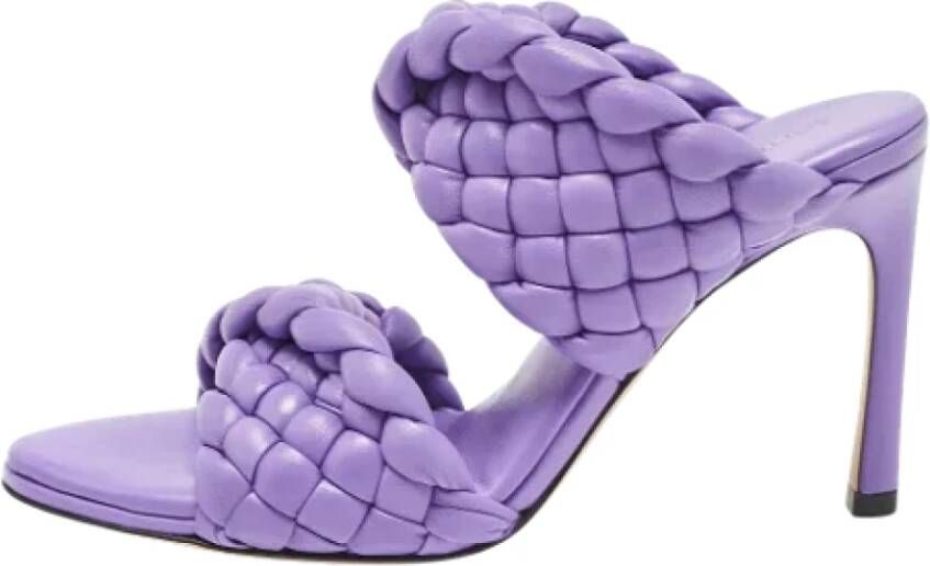 Bottega Veneta Vintage Pre-owned Leather sandals Purple Dames