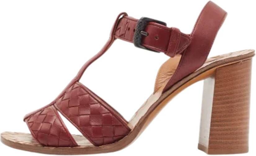 Bottega Veneta Vintage Pre-owned Leather sandals Red Dames