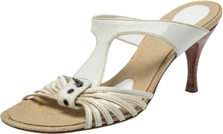 Bottega Veneta Vintage Pre-owned Leather sandals White Dames