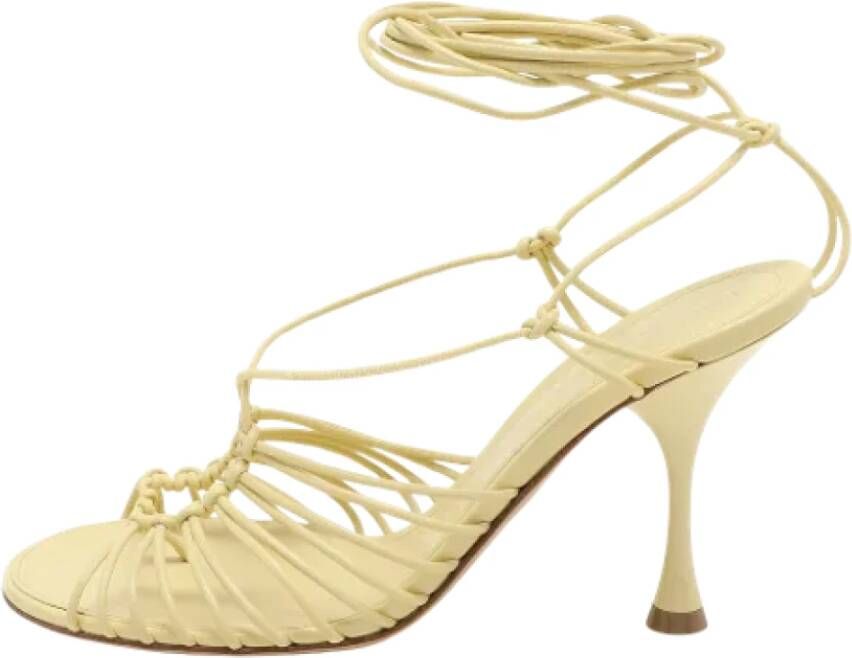 Bottega Veneta Vintage Pre-owned Leather sandals Yellow Dames