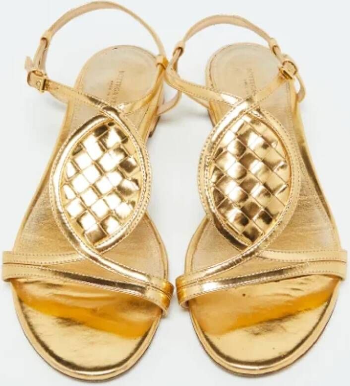 Bottega Veneta Vintage Pre-owned Leather sandals Yellow Dames