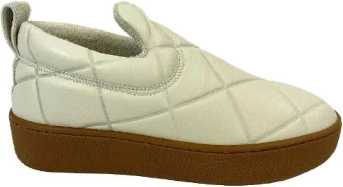 Bottega Veneta Vintage Pre-owned Leather sneakers Beige Dames