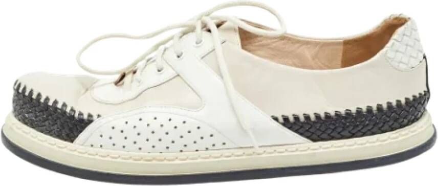 Bottega Veneta Vintage Pre-owned Leather sneakers Beige Dames