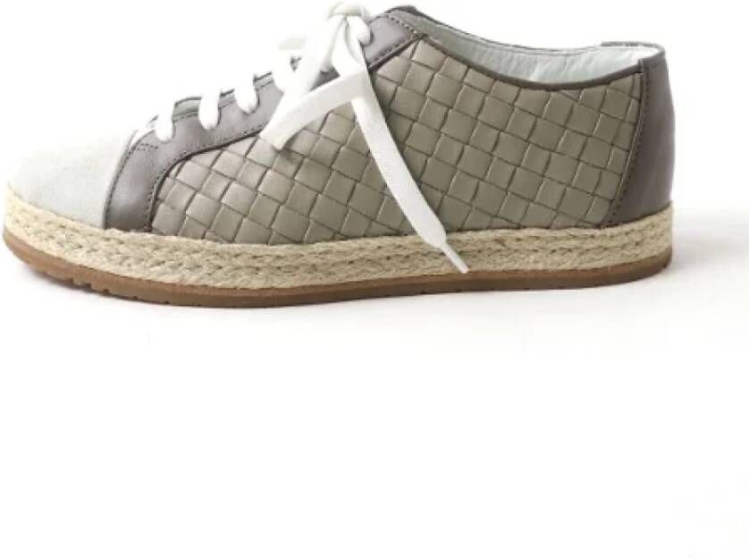 Bottega Veneta Vintage Pre-owned Leather sneakers Beige Dames