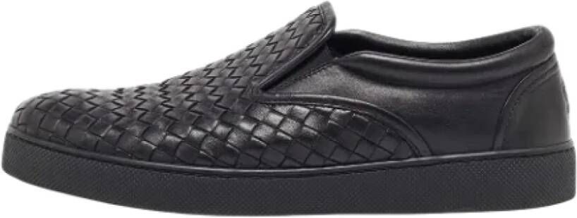 Bottega Veneta Vintage Pre-owned Leather sneakers Black Heren