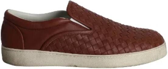 Bottega Veneta Vintage Pre-owned Leather sneakers Brown Heren