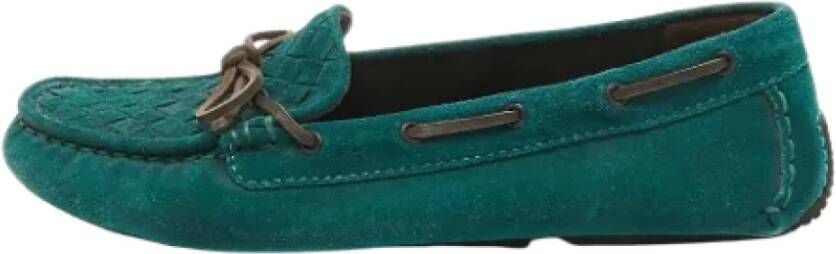 Bottega Veneta Vintage Pre-owned Suede flats Green Dames