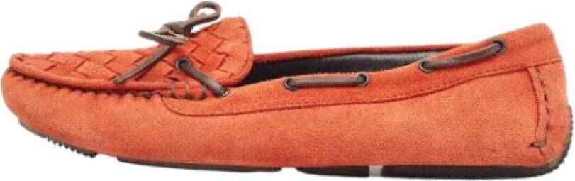 Bottega Veneta Vintage Pre-owned Suede flats Orange Dames