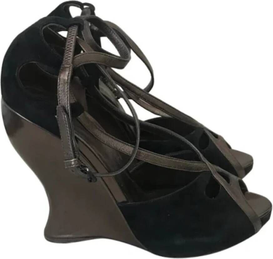 Bottega Veneta Vintage Pre-owned Suede heels Black Dames