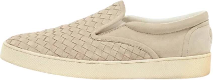 Bottega Veneta Vintage Pre-owned Suede sneakers Beige Heren