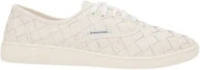 Bottega Veneta Witte Intrecciato Leren Lage Sneakers White Heren