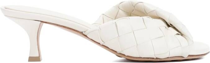 Bottega Veneta Witte Leren Muiltjes Luxe Schoenen White Dames