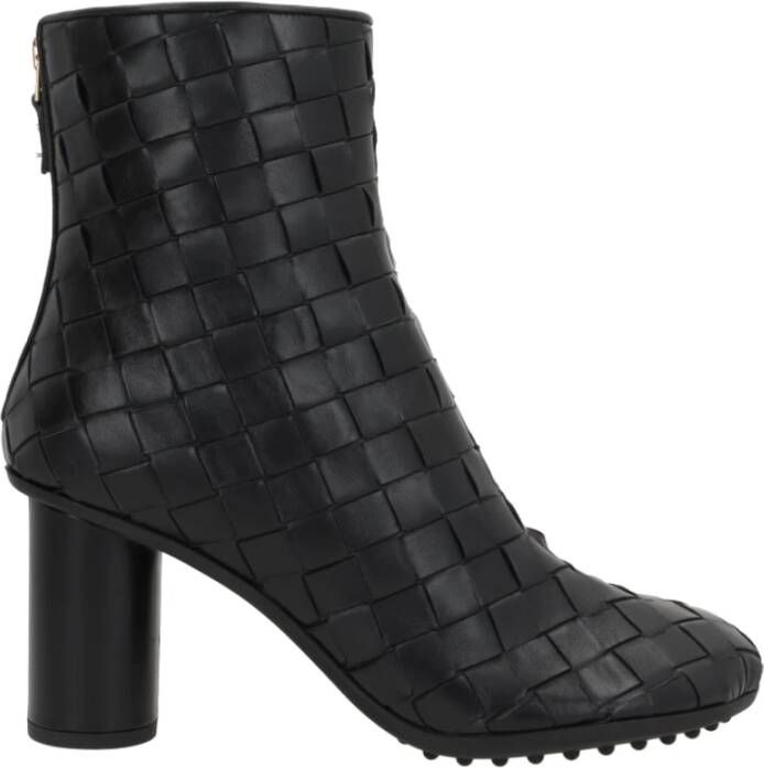 Bottega Veneta Zwarte Intrecciato Leren Laarzen Black Dames