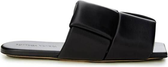 Bottega Veneta Zwarte leren Maxi Intreccio Mule Black Dames