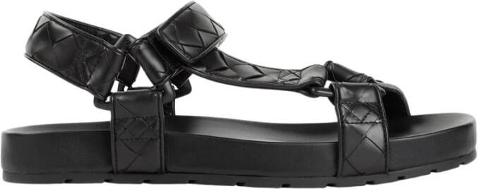 Bottega Veneta Zwarte Leren Slingback Sandalen Black Heren