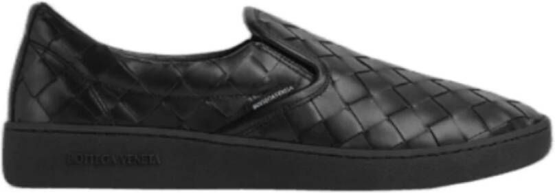 Bottega Veneta Zwarte platte schoenen Elegante stijl Black Heren