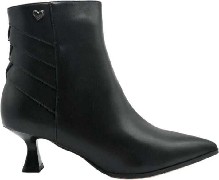 Braccialini Zwarte Kalfsleren Laarzen Black Dames