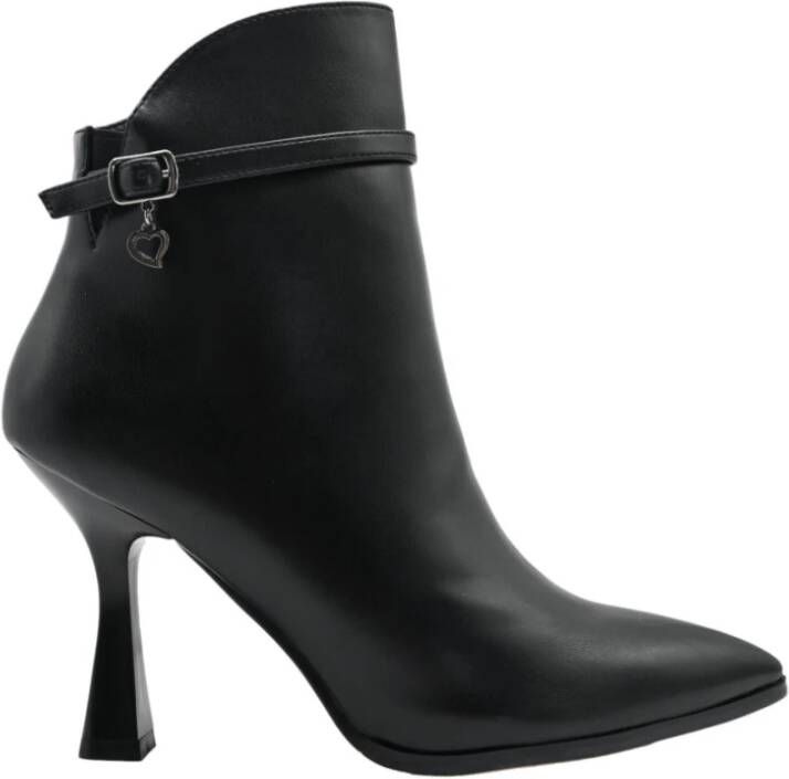 Braccialini Zwarte Kalfsleren Laarzen Black Dames