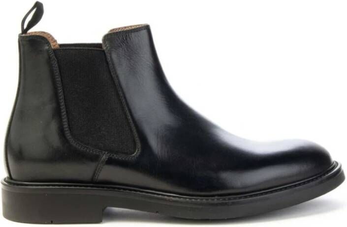 Brecos Beatles Chelsea Boot Leer Elastiek Italië Black Heren