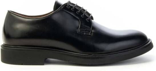 Brecos Blake Leren Derby Schoenen Rubberen Zool Black Heren