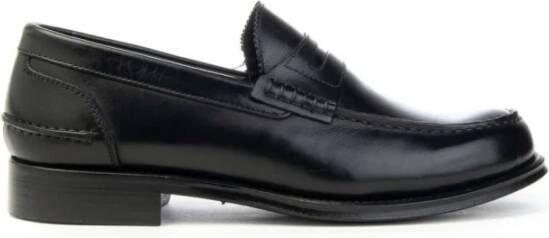 Brecos College Mocassin Leren Schoen Black Heren