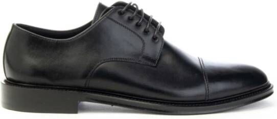 Brecos Handgemaakte Leren Derby Schoenen Black Heren