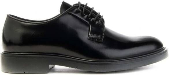 Brecos Handgemaakte Leren Derby Schoenen Black Heren