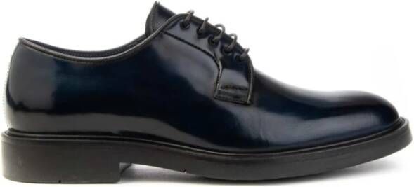 Brecos Handgemaakte Leren Derby Schoenen Blue Heren