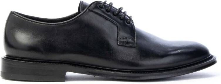 Brecos Handgeverfde Leren Derby Schoenen Black Heren