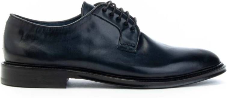 Brecos Handgeverfde Leren Derby Schoenen Blue Heren