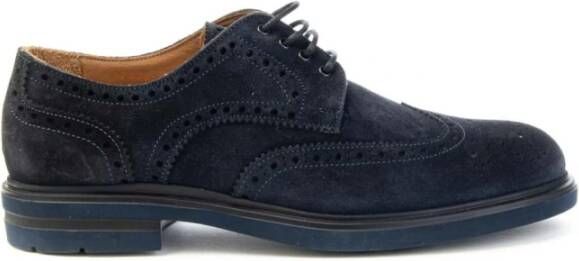 Brecos Suède Veterschoenen Lichtgewicht Schoenen Blue Heren