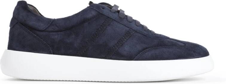 Brioni Blauwe Suède Leren Sneakers Blue Heren