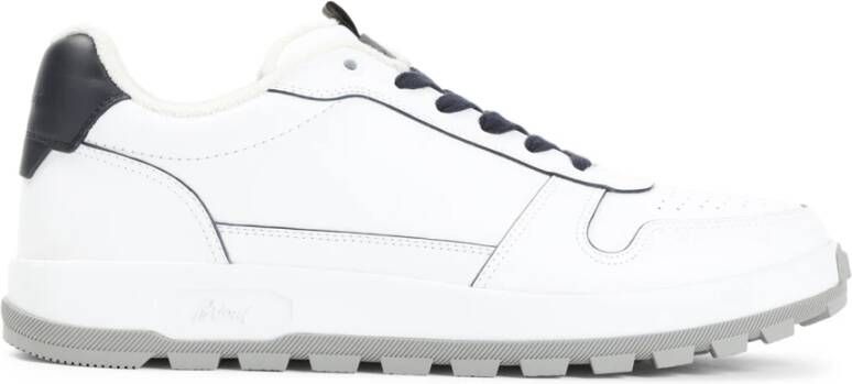 Brioni Witte Leren Sneakers Stijlvol Comfortabel White Heren