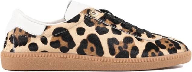 Bronx Bruin Animal Print Lage Top Sneakers Brown Dames