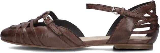 Bronx Gekruiste Band Leren Sandalen Brown Dames