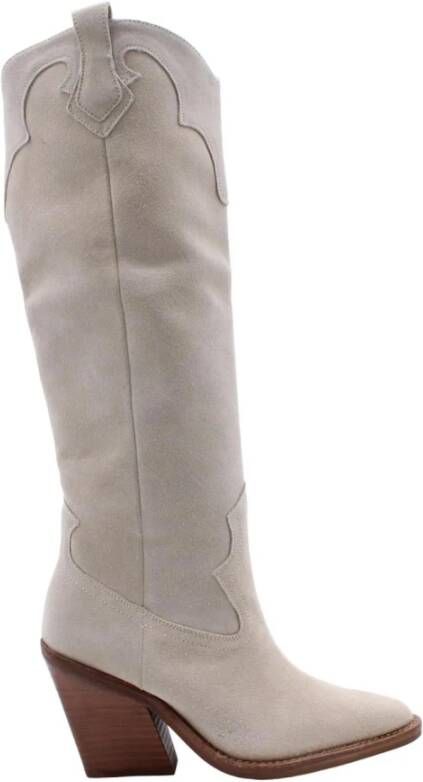 Bronx Hagar Cowboy Boots Beige Dames