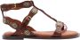 Bronx Bruine Leren Sandalen met Gouden Details Brown Dames - Thumbnail 11