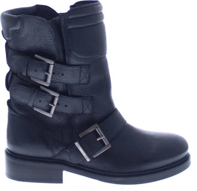 Bronx Zwarte Dames Enkellaars Biker Stijl Black Dames