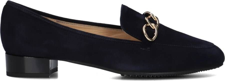 Brunate Blauwe Suède Loafer met Kettingdetail Blue Dames