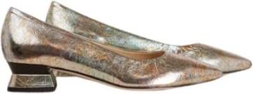 Brunate Goud Zilver Pump met 1 5 cm Hak Gray Dames