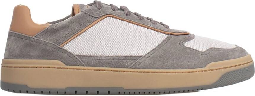 BRUNELLO CUCINELLI Basket Sneakers van Techno Stof en Suède Gray Heren