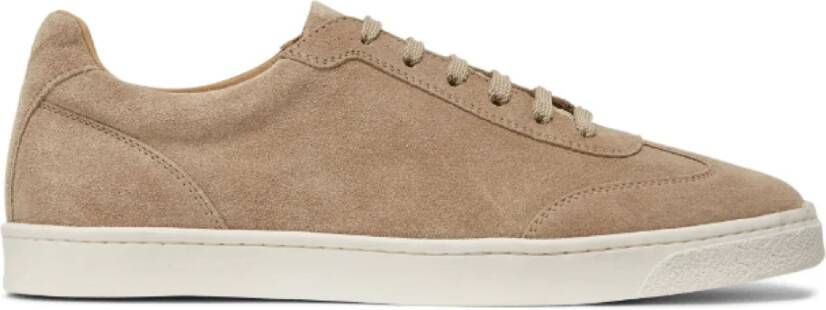 BRUNELLO CUCINELLI Beige Leren Amandel Teen Sneakers Brown Heren