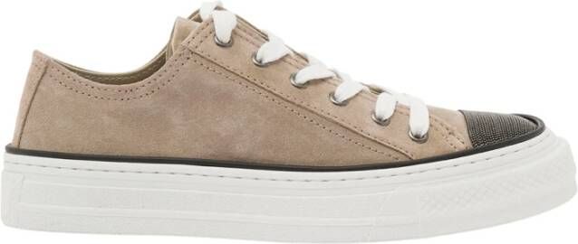 BRUNELLO CUCINELLI Luxe Geborduurde Suède Sneakers Multicolor Dames