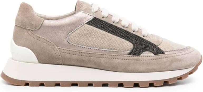 BRUNELLO CUCINELLI Beige Sneakers voor modebewuste vrouwen Beige Dames