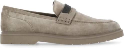 BRUNELLO CUCINELLI Beige Suède Mocassins Beige Dames