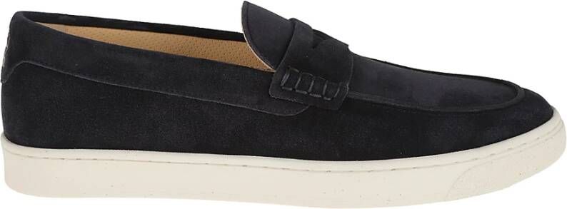 BRUNELLO CUCINELLI Blauwe Suède Mocassins Sneakers Blue Heren