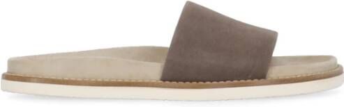 BRUNELLO CUCINELLI Bruin Leren Heren Sandalen Brown Heren