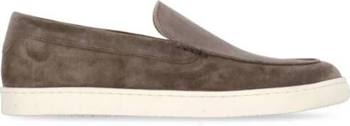 BRUNELLO CUCINELLI Bruin Suède Leren Loafers Platte Schoenen Brown Heren