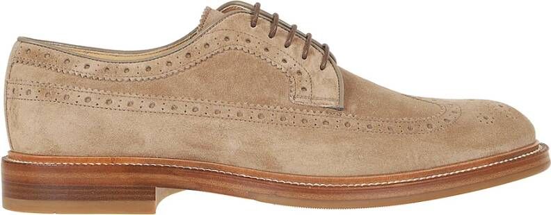 BRUNELLO CUCINELLI Bruine Leren Sneakers voor Mannen Brown Heren