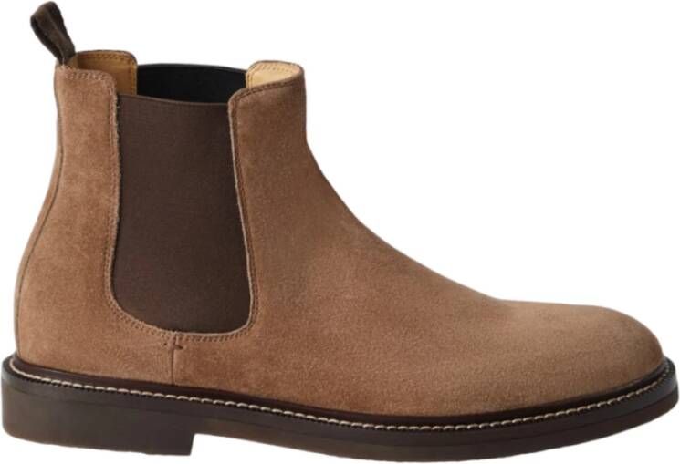 BRUNELLO CUCINELLI Bruine Platte Schoenen met Elastische Banden Bruin Heren